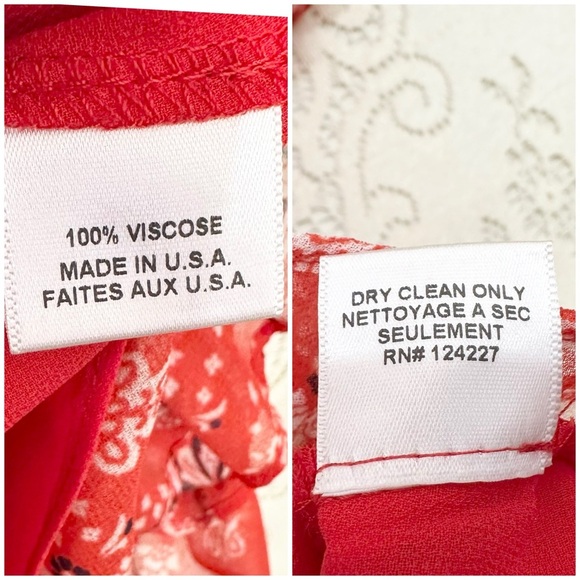 MISA Los Angeles Darla Off the Shoulder Dress Red Paisley - Picture 15 of 16